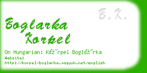 boglarka korpel business card